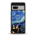mona lisa starry night back phone cover | glass case for Google Pixel 7