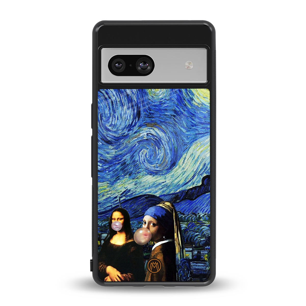 mona lisa starry night back phone cover | glass case for Google Pixel 7