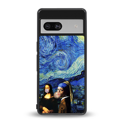 mona lisa starry night back phone cover | glass case for Google Pixel 7
