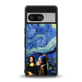 mona lisa starry night back phone cover | glass case for Google Pixel 8