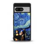 mona lisa starry night back phone cover | glass case for Google Pixel 8