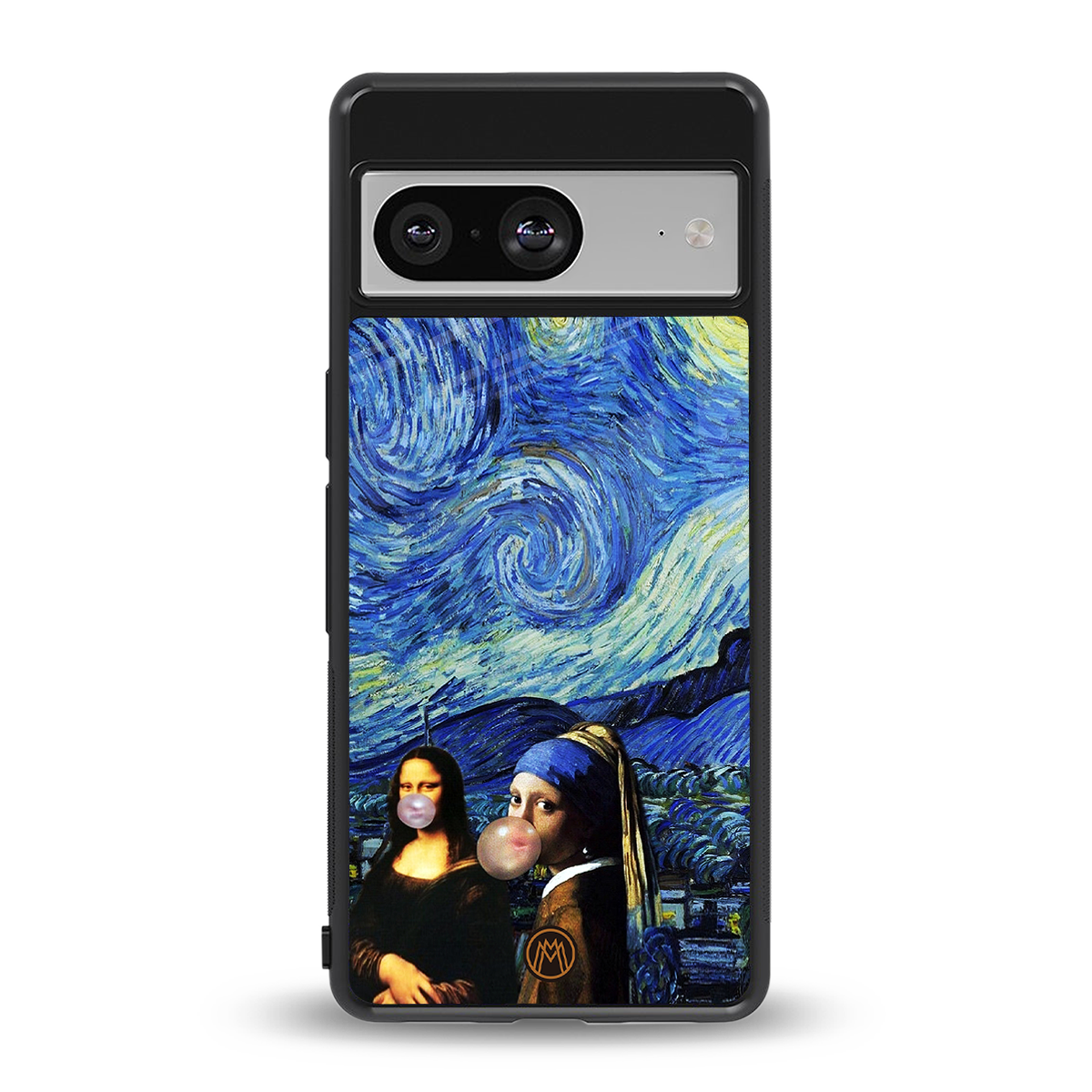 mona lisa starry night back phone cover | glass case for Google Pixel 8
