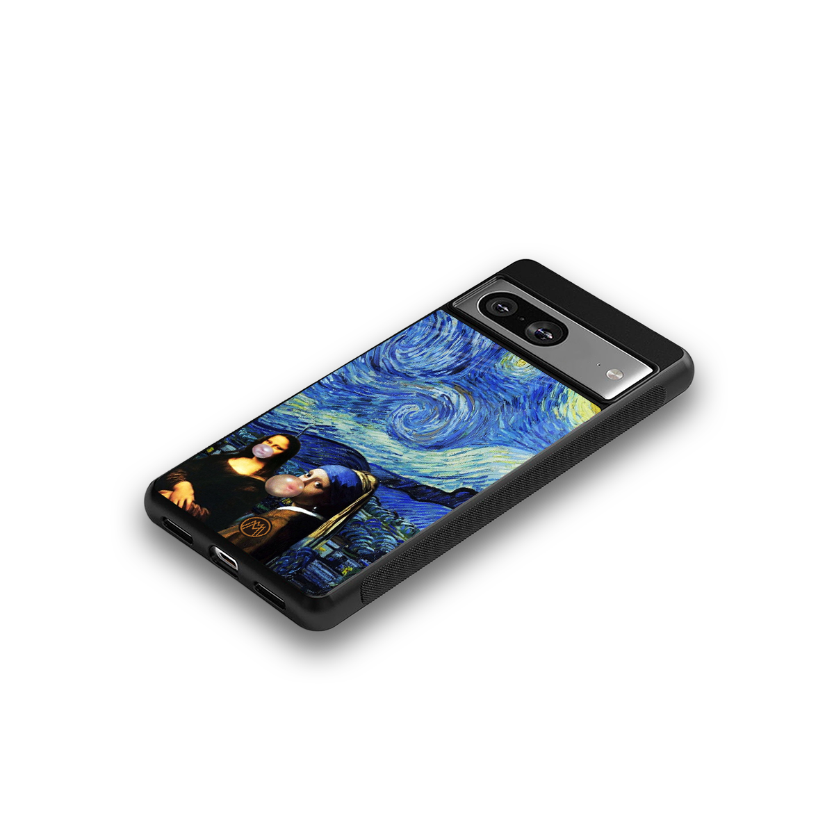 mona lisa starry night back phone cover | glass case for Google Pixel 8