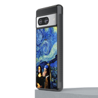 mona lisa starry night back phone cover | glass case for Google Pixel 8