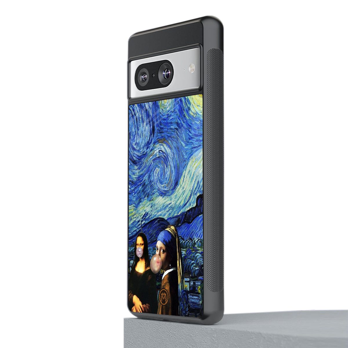 mona lisa starry night back phone cover | glass case for Google Pixel 8