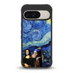 mona lisa starry night back phone cover | glass case for google pixel 9