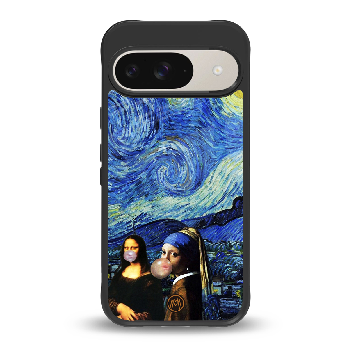 mona lisa starry night back phone cover | glass case for google pixel 9