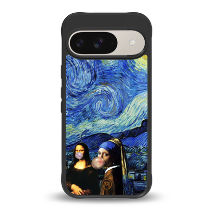 mona lisa starry night back phone cover | glass case for google pixel 9
