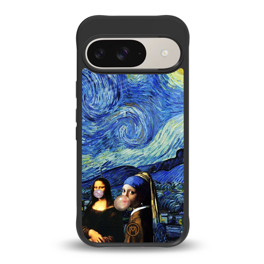 mona lisa starry night back phone cover | glass case for google pixel 9