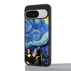 mona lisa starry night back phone cover | glass case for google pixel 9