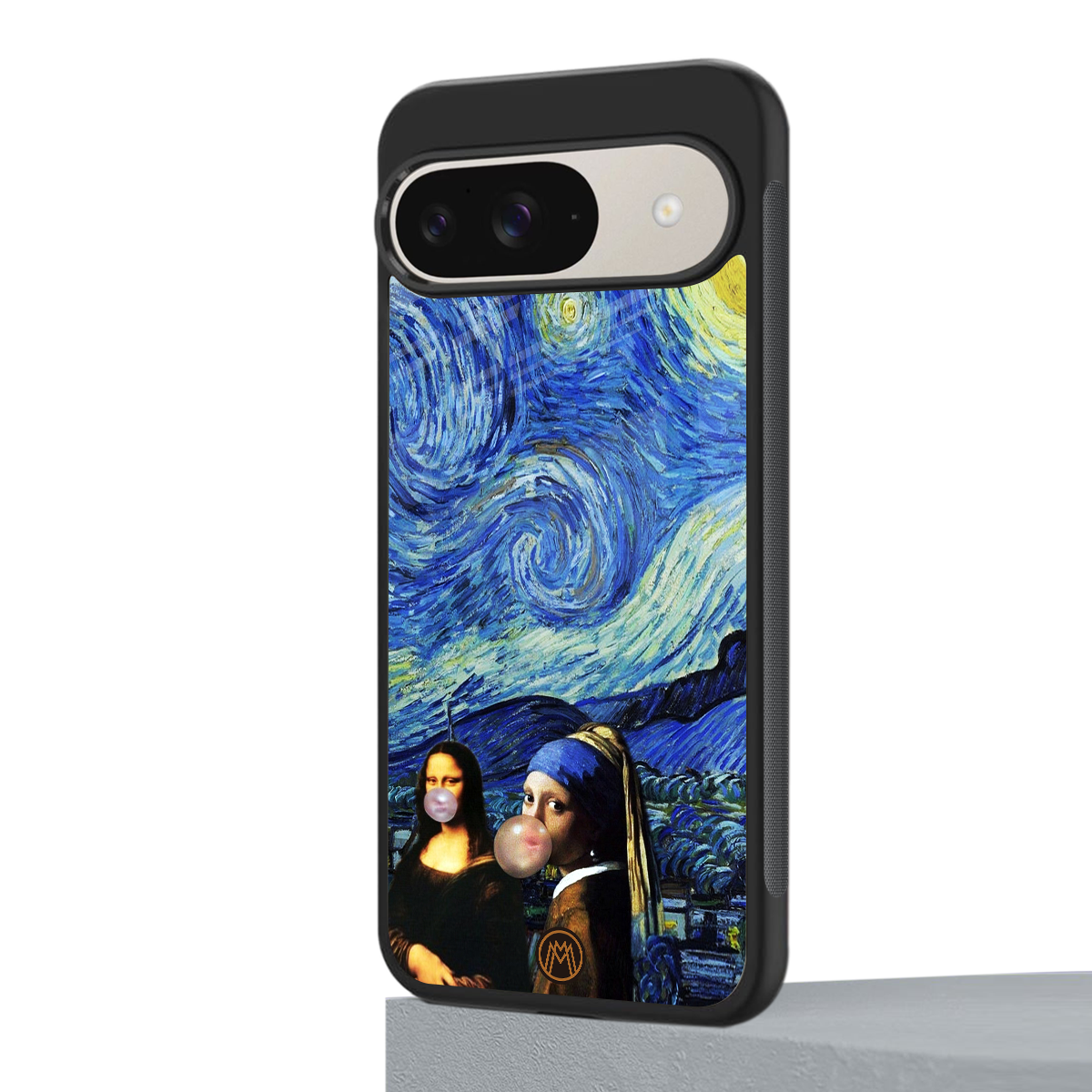 mona lisa starry night back phone cover | glass case for google pixel 9