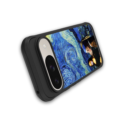 mona lisa starry night back phone cover | glass case for google pixel 9