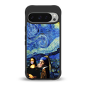 mona lisa starry night back phone cover | glass case for google pixel 9 pro