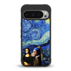 mona lisa starry night back phone cover | glass case for google pixel 9 pro xl