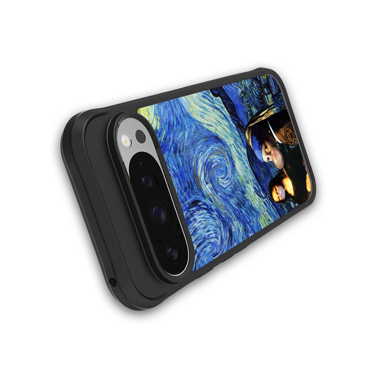 mona lisa starry night back phone cover | glass case for google pixel 9 pro xl