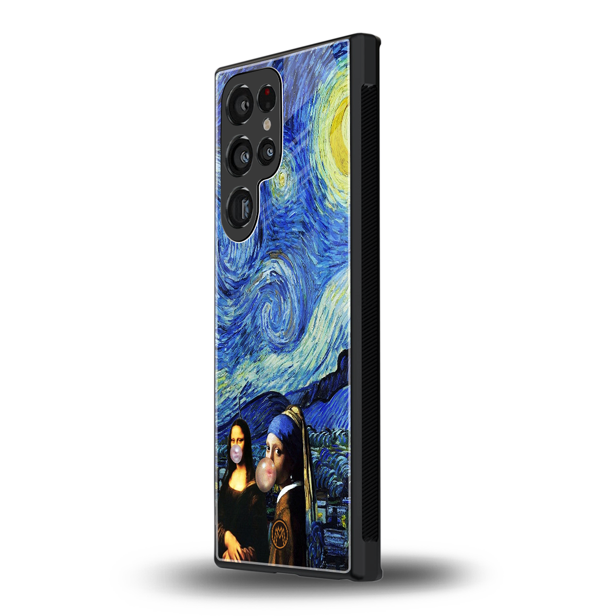 mona lisa starry night back phone cover | glass case for samsung galaxy s23 ultra