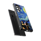 mona lisa starry night back phone cover | glass case for samsung galaxy s25 ultra