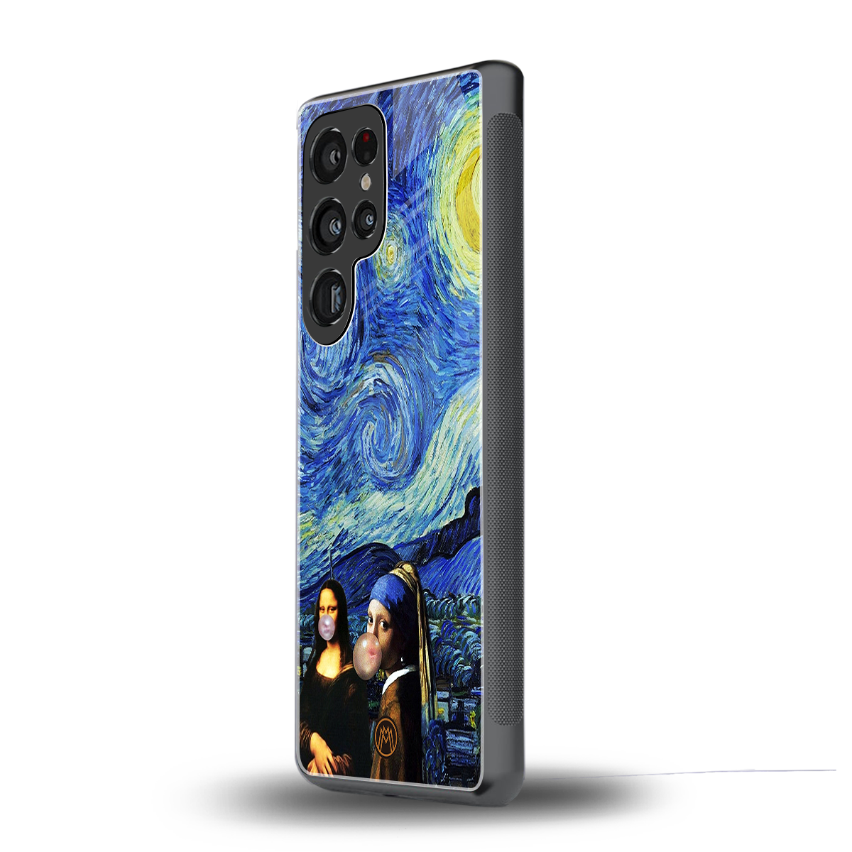 mona lisa starry night back phone cover | glass case for samsung galaxy s25 ultra
