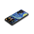 mona lisa starry night back phone cover | glass case for samsung galaxy s25 ultra