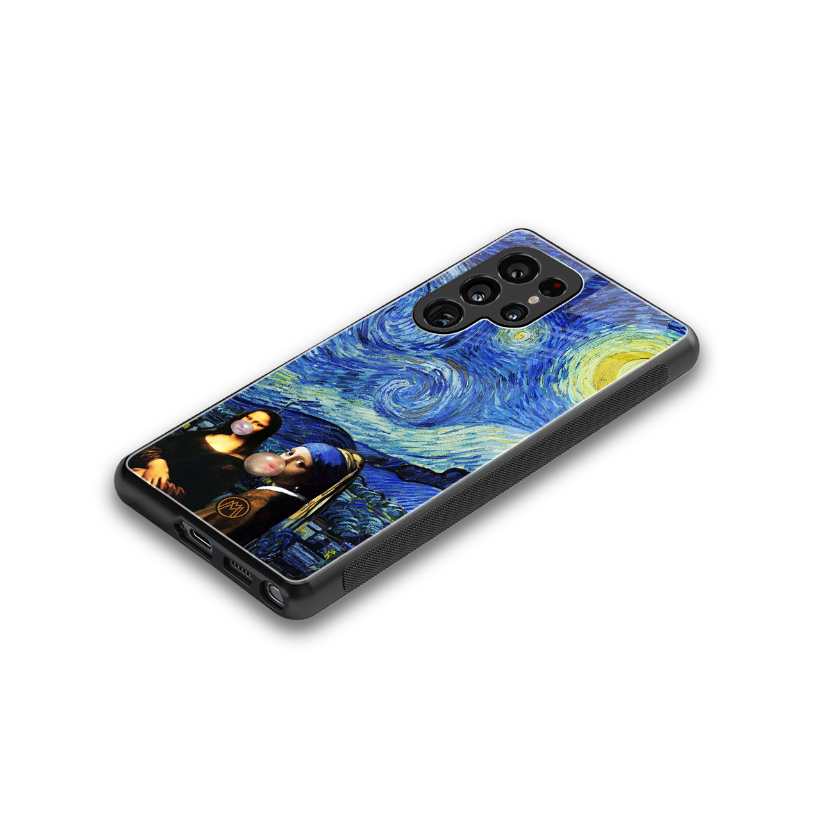 mona lisa starry night back phone cover | glass case for samsung galaxy s25 ultra