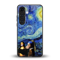 mona lisa starry night back phone cover | glass case for samsung galaxy s24