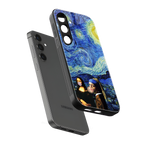 mona lisa starry night back phone cover | glass case for samsung galaxy s24 plus