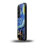 mona lisa starry night back phone cover | glass case for samsung galaxy s25 plus