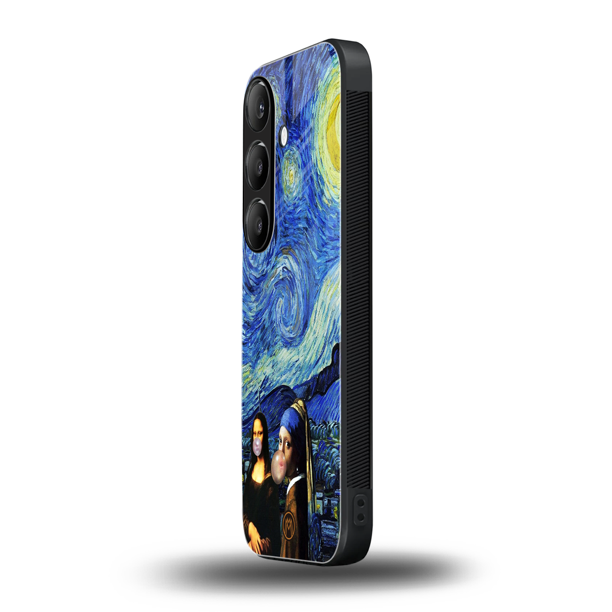 mona lisa starry night back phone cover | glass case for samsung galaxy s24 plus