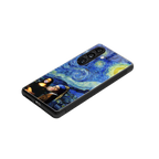 mona lisa starry night back phone cover | glass case for samsung galaxy s24
