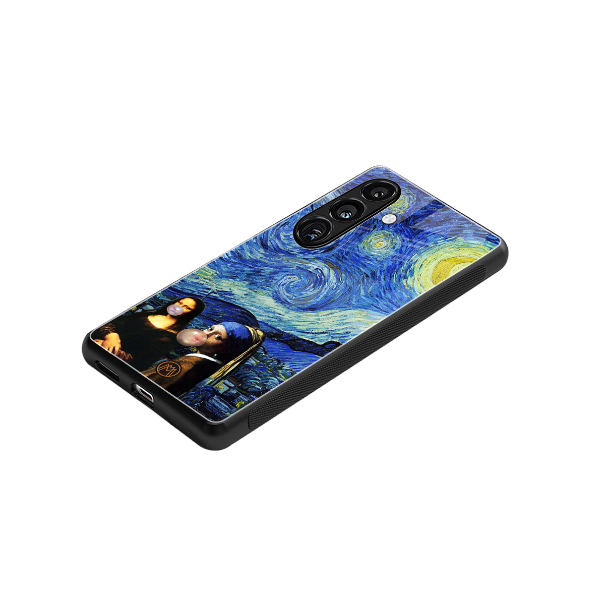 mona lisa starry night back phone cover | glass case for samsung galaxy s24 fe