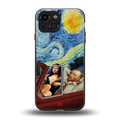 mona lisa x van gogh back phone cover | glass case for iphone 13 mini