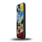 mona lisa x van gogh back phone cover | glass case for iphone 13 mini