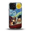 mona lisa x van gogh back phone cover | glass case for iphone 13 pro max