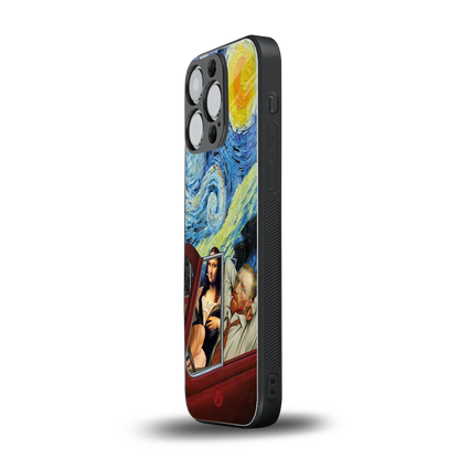 mona lisa x van gogh back phone cover | glass case for iphone 13 pro