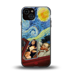 mona lisa x van gogh back phone cover | glass case for iphone 13