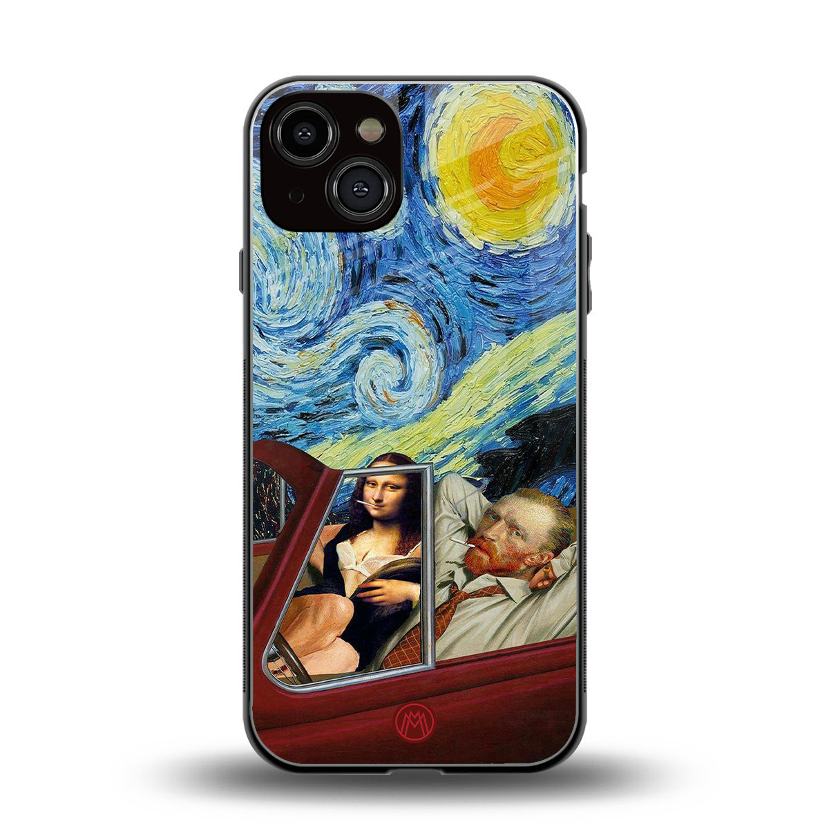 mona lisa x van gogh back phone cover | glass case for iphone 13