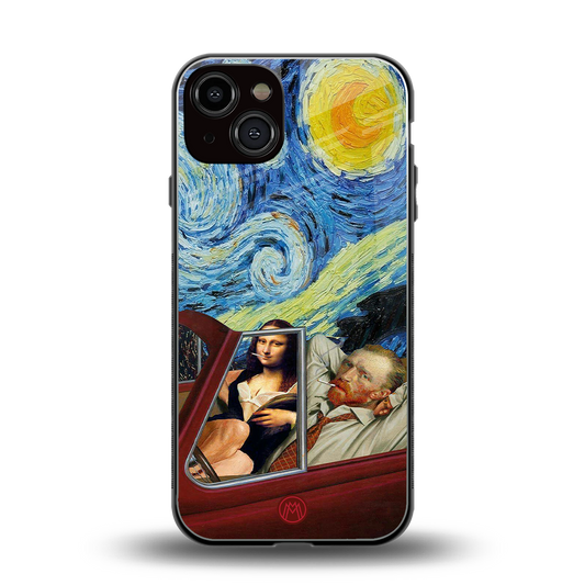 mona lisa x van gogh back phone cover | glass case for iphone 13
