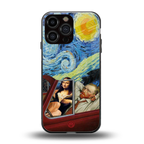 mona lisa x van gogh back phone cover | glass case for iphone 14 pro max