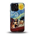 mona lisa x van gogh back phone cover | glass case for iphone 15 pro