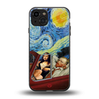 mona lisa x van gogh back phone cover | glass case for iphone 15