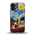 mona lisa x van gogh back phone cover | glass case for iphone 16 plus
