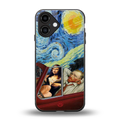 mona lisa x van gogh back phone cover | glass case for iphone 16