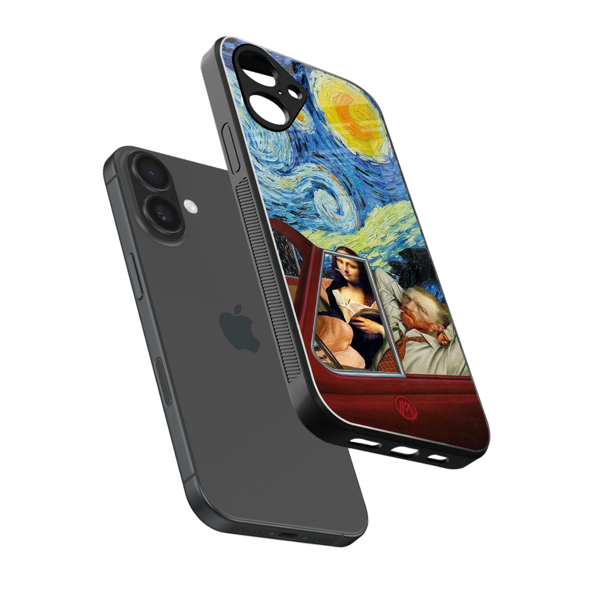 mona lisa x van gogh back phone cover | glass case for iphone 16