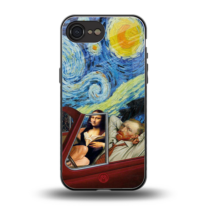 mona lisa x van gogh back phone cover | glass case for iphone 16e
