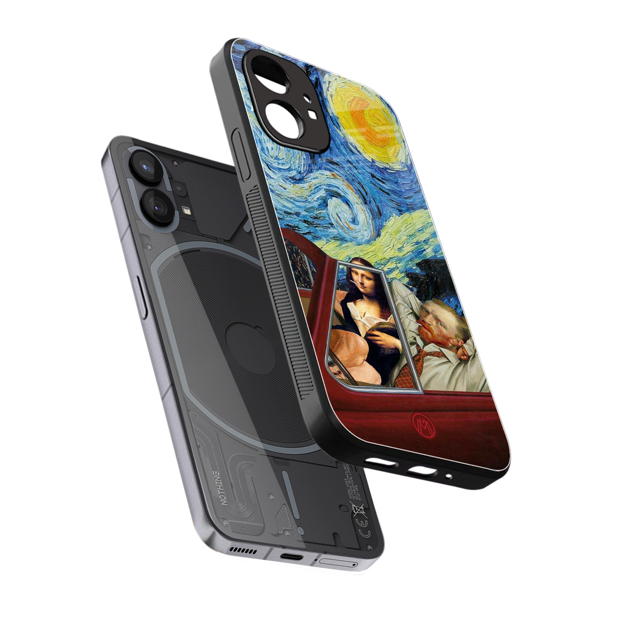 mona lisa x van gogh back phone cover | glass case for nothing phone 1
