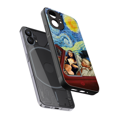mona lisa x van gogh back phone cover | glass case for nothing phone 1