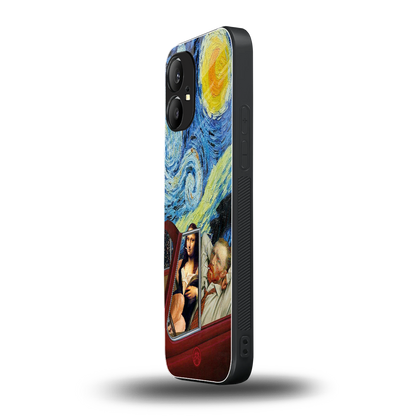 mona lisa x van gogh back phone cover | glass case for nothing phone 1