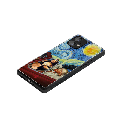 mona lisa x van gogh back phone cover | glass case for nothing phone 1