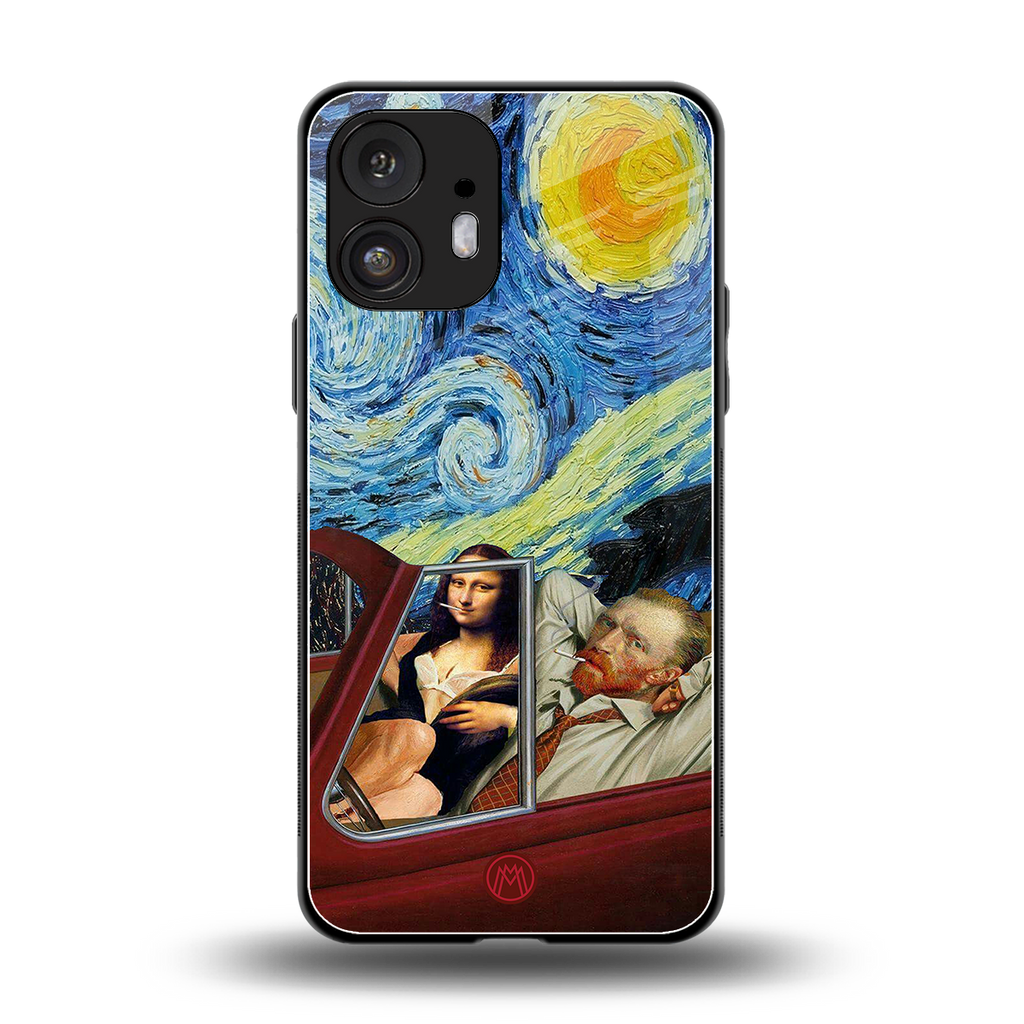 mona lisa x van gogh back phone cover | glass case for nothing phone 2