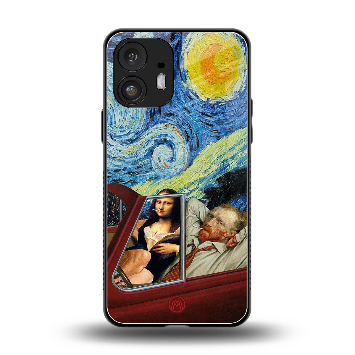 mona lisa x van gogh back phone cover | glass case for nothing phone 2